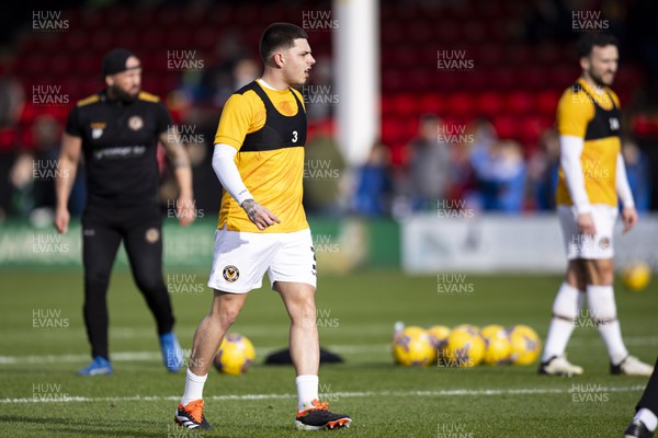 100224 - Walsall v Newport County - Sky Bet League 2 - Adam Lewis of Newport County during the warm up