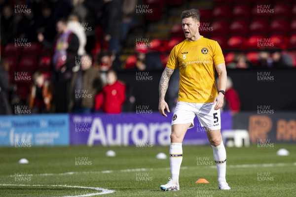100224 - Walsall v Newport County - Sky Bet League 2 - James Clarke of Newport County during the warm up