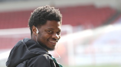 210326 - Walsall v Newport County - Sky Bet League 2 - Bobby Kamwa of Newport