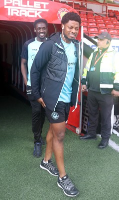 210326 - Walsall v Newport County - Sky Bet League 2 - Bobby Kamwa of Newport and Nathan Opoku of Newport