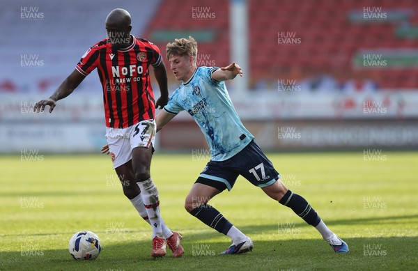 210326 - Walsall v Newport County - Sky Bet League 2 - Tom Davies of Newport and Albert Adman of Walsall FC
