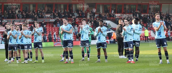 210326 - Walsall v Newport County - Sky Bet League 2 - Team applauds travelling fans at the end of the match