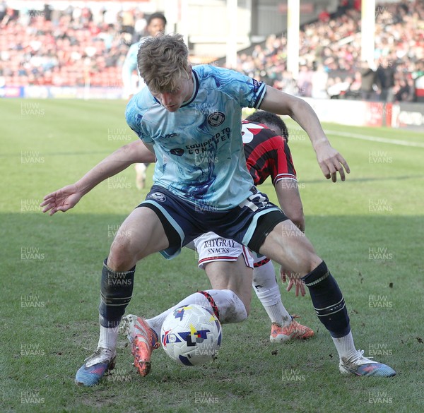 210326 - Walsall v Newport County - Sky Bet League 2 - Tom Davies of Newport and Alex Pattison of Walsall FC