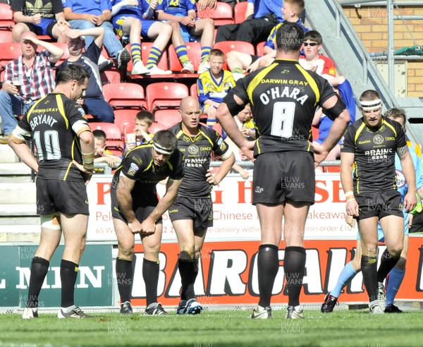 19.04.09 - Wigan Warriors v Celtic Crusaders - Super League -  Crusaders players react as Wigan take thier lead into double figures.  