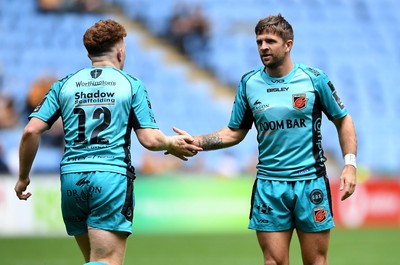 120921 - Wasps v Dragons - Preseason Friendly - Aneurin Owen and Lewis Jones of Dragons