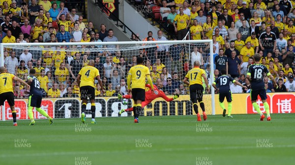 270816 - Watford V Arsenal - PremiershipSanti Cazorla opens the scoring for Arsenal from the penalty spot