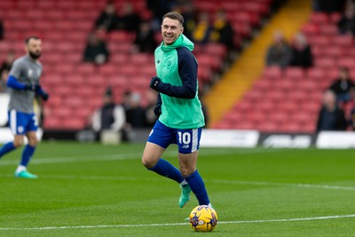 030224 - Watford v Cardiff City - Sky Bet League Championship - Aaron Ramsey of Cardiff City warming up