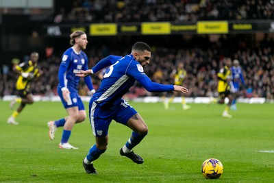 030224 - Watford v Cardiff City - Sky Bet League Championship - Karlan Grant of Cardiff City in action