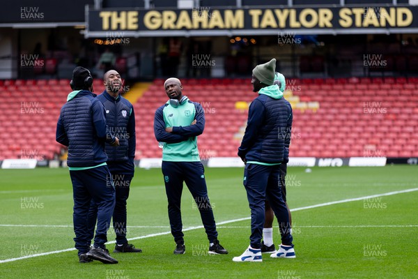 030224 - Watford v Cardiff City - Sky Bet League Championship - Players of Cardiff City walk on the pitch prior to the kick off