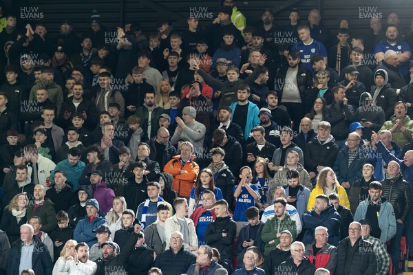 030224 - Watford v Cardiff City - Sky Bet League Championship - Fans of Cardiff City sing during the game