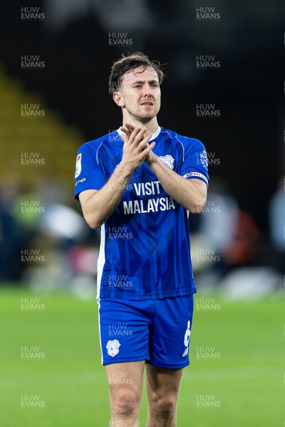 030224 - Watford v Cardiff City - Sky Bet League Championship - Ryan Wintle of Cardiff City applauds the fans after their sides victory