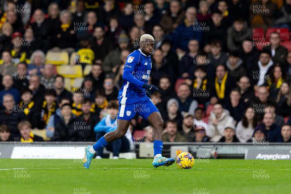 030224 - Watford v Cardiff City - Sky Bet League Championship - Jamilu Collins of Cardiff City in action