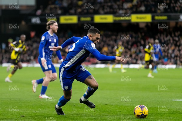 030224 - Watford v Cardiff City - Sky Bet League Championship - Karlan Grant of Cardiff City in action