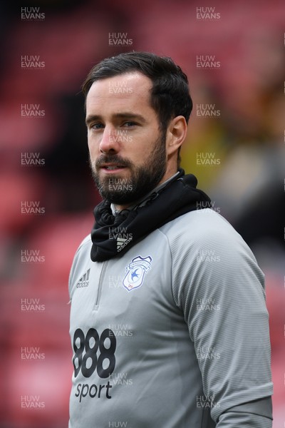 051220 - Watford v Cardiff City - Sky Bet Championship - Greg Cunningham of Cardiff City during the pre-match warm-up 