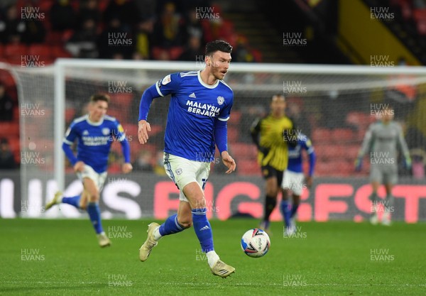 051220 - Watford v Cardiff City - Sky Bet Championship - Kieffer Moore of Cardiff City in action during this afternoon's game 