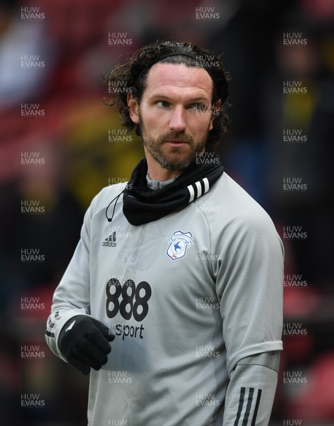 051220 - Watford v Cardiff City - Sky Bet Championship - Sean Morrison of Cardiff City during the pre-match warm-up 