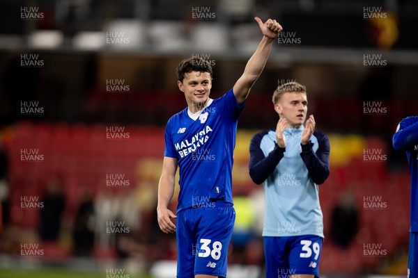 190423 - Watford v Cardiff City - Sky Bet League Championship - Perry Ng of Cardiff City salutes fans