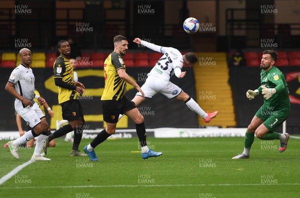 080521 - Watford v Swansea City - Sky Bet Championship - Connor Roberts of Swansea City goes close to an equaliser