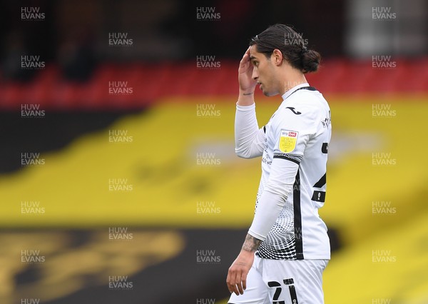 080521 - Watford v Swansea City - Sky Bet Championship - Yan Dhanda of Swansea City dejected at the final whistle
