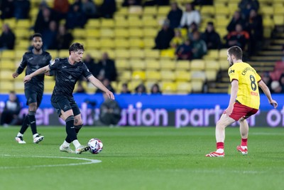 120325 - Watford v Swansea City - Sky Bet League Championship - Goncalo Franco of Swansea City passes the ball