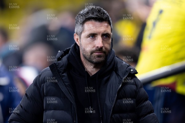 120325 - Watford v Swansea City - Sky Bet League Championship - Alan Sheehan manager of Swansea City looks on