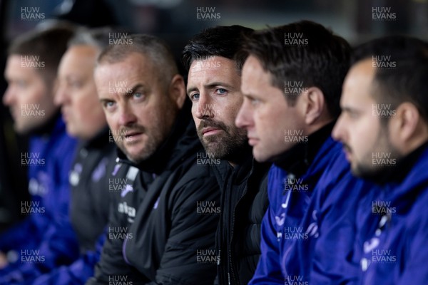 120325 - Watford v Swansea City - Sky Bet League Championship - Alan Sheehan manager of Swansea City looks on