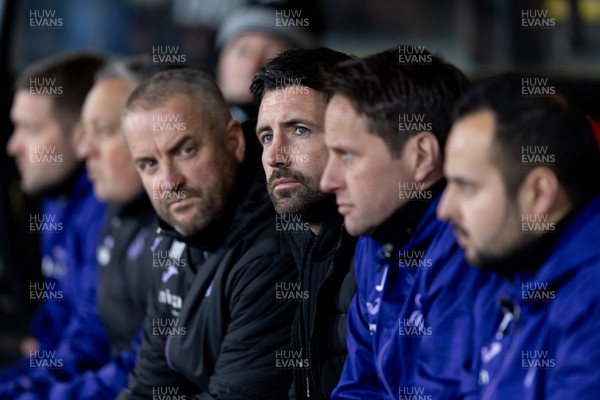 120325 - Watford v Swansea City - Sky Bet League Championship - Alan Sheehan manager of Swansea City looks on