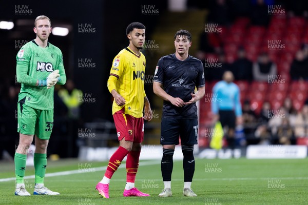 120325 - Watford v Swansea City - Sky Bet League Championship - Goncalo Franco of Swansea City looks on