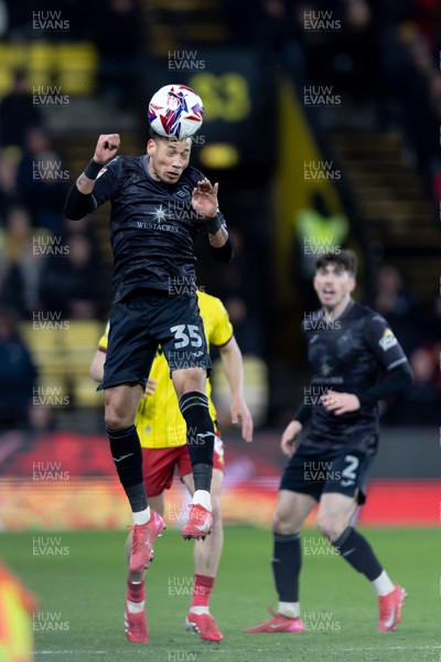 120325 - Watford v Swansea City - Sky Bet League Championship - Ronald of Swansea City with a header