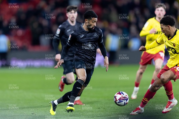 120325 - Watford v Swansea City - Sky Bet League Championship - Josh Ginnelly of Swansea City in action