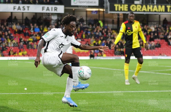 240919 - Watford v Swansea City, Carabao Cup, Third Round - Nathan Dyer of Swansea City controls the ball