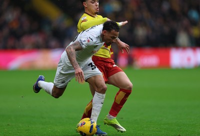 310126 - Watford v Swansea City, EFL Sky Bet Championship - Ronald of Swansea City is brought down by Othmane Maamma of Watford