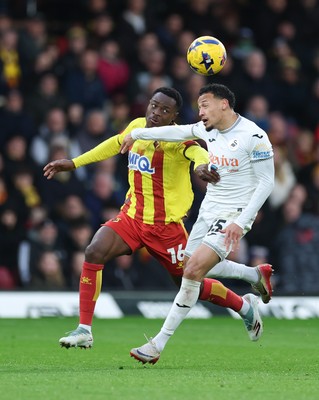 310126 - Watford v Swansea City, EFL Sky Bet Championship - Ronald of Swansea City and Marc Bola of Watford compete for the ball