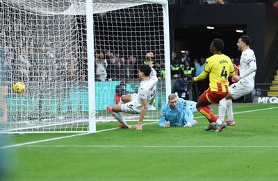 310126 - Watford v Swansea City, EFL Sky Bet Championship - Marko Stamenic of Swansea City scores the opening goal