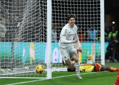 310126 - Watford v Swansea City, EFL Sky Bet Championship - Josh Key of Swansea City celebrates after scoring the second goal