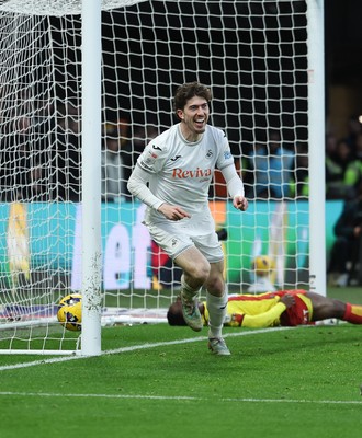 310126 - Watford v Swansea City, EFL Sky Bet Championship - Josh Key of Swansea City celebrates after scoring the second goal