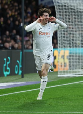310126 - Watford v Swansea City, EFL Sky Bet Championship - Josh Key of Swansea City celebrates after scoring the second goal