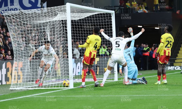 310126 - Watford v Swansea City, EFL Sky Bet Championship - Marko Stamenic of Swansea City scores the opening goal
