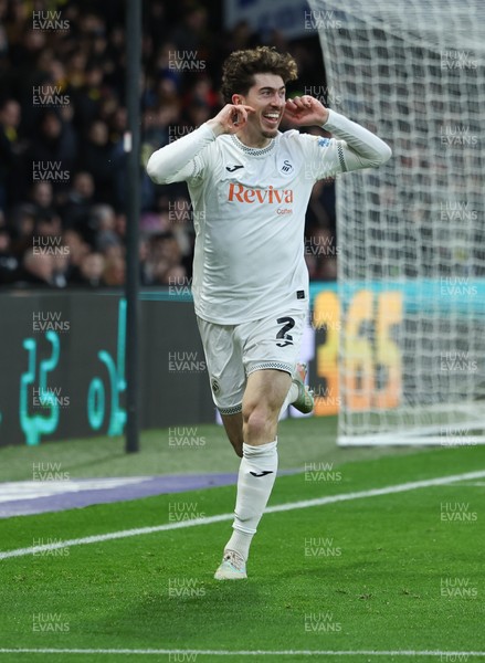 310126 - Watford v Swansea City, EFL Sky Bet Championship - Josh Key of Swansea City celebrates after scoring the second goal