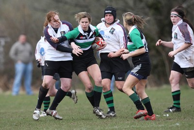 28.03.10 ... Waunarlwydd v Seven Sisters, WRU Women's National Plate Final 2009-10. -  Action from the plate final between Waunarlwydd (white shirts) and Seven Sisters 