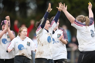 28.03.10 ... Waunarlwydd v Seven Sisters, WRU Women's National Plate Final 2009-10. -  Waunarlwydd players celebrate as the final whistle is blown 