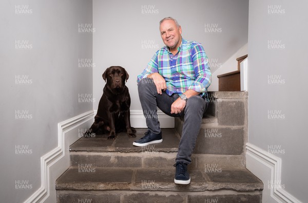 160123 -Former Wales rugby head coach Wayne Pivac, with his dog Dusty, at his home in the Vale of Glamorgan