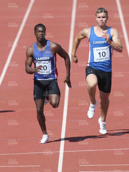 12.06.10.. Welsh Athletics Championships 2010 -  Cardiff's Christian Malcolm (20) wins the Senior Mens 100m Final 