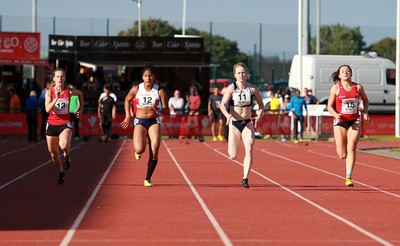 150714 - Welsh Athletics International held at the Cardiff International Sports Stadium - Womens 100m Final B