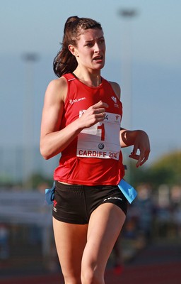 150714 - Welsh Athletics International held at the Cardiff International Sports Stadium - Seren Bundy-Davies wins the Womens 400m Final