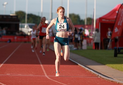 150714 - Welsh Athletics International held at the Cardiff International Sports Stadium - Angie Smit wins the Womens 800m Final