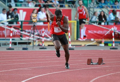 150714 - Welsh Athletics International held at the Cardiff International Sports Stadium - Christian Malcolm who competes in his last ever race