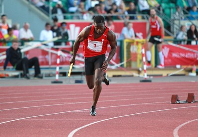 150714 - Welsh Athletics International held at the Cardiff International Sports Stadium - Christian Malcolm who competes in his last ever race