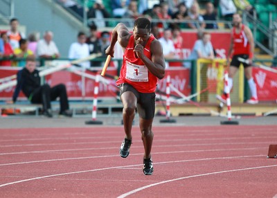 150714 - Welsh Athletics International held at the Cardiff International Sports Stadium - Christian Malcolm who competes in his last ever race