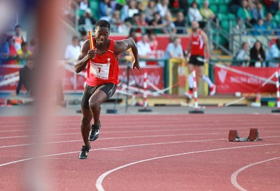 150714 - Welsh Athletics International held at the Cardiff International Sports Stadium - Christian Malcolm who competes in his last ever race